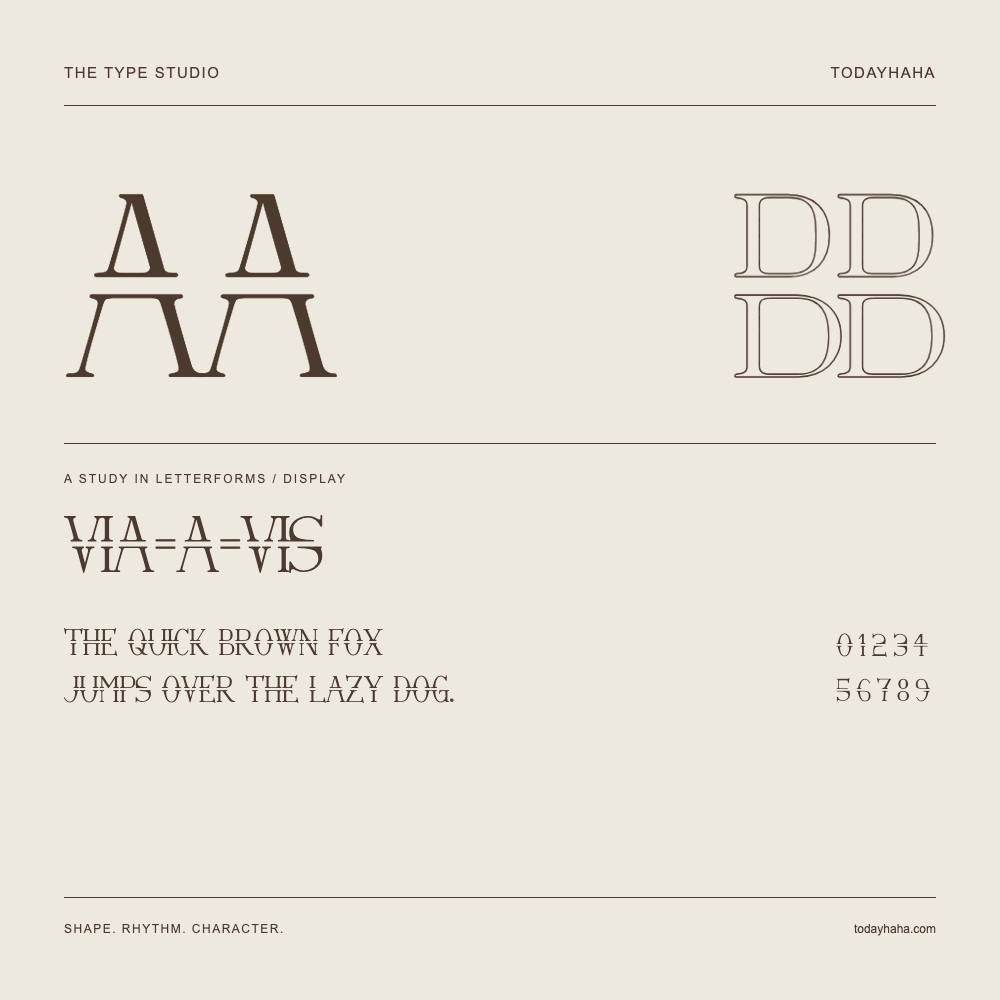 Via-A-Vis — Studio delle lettere con frase e numeri
