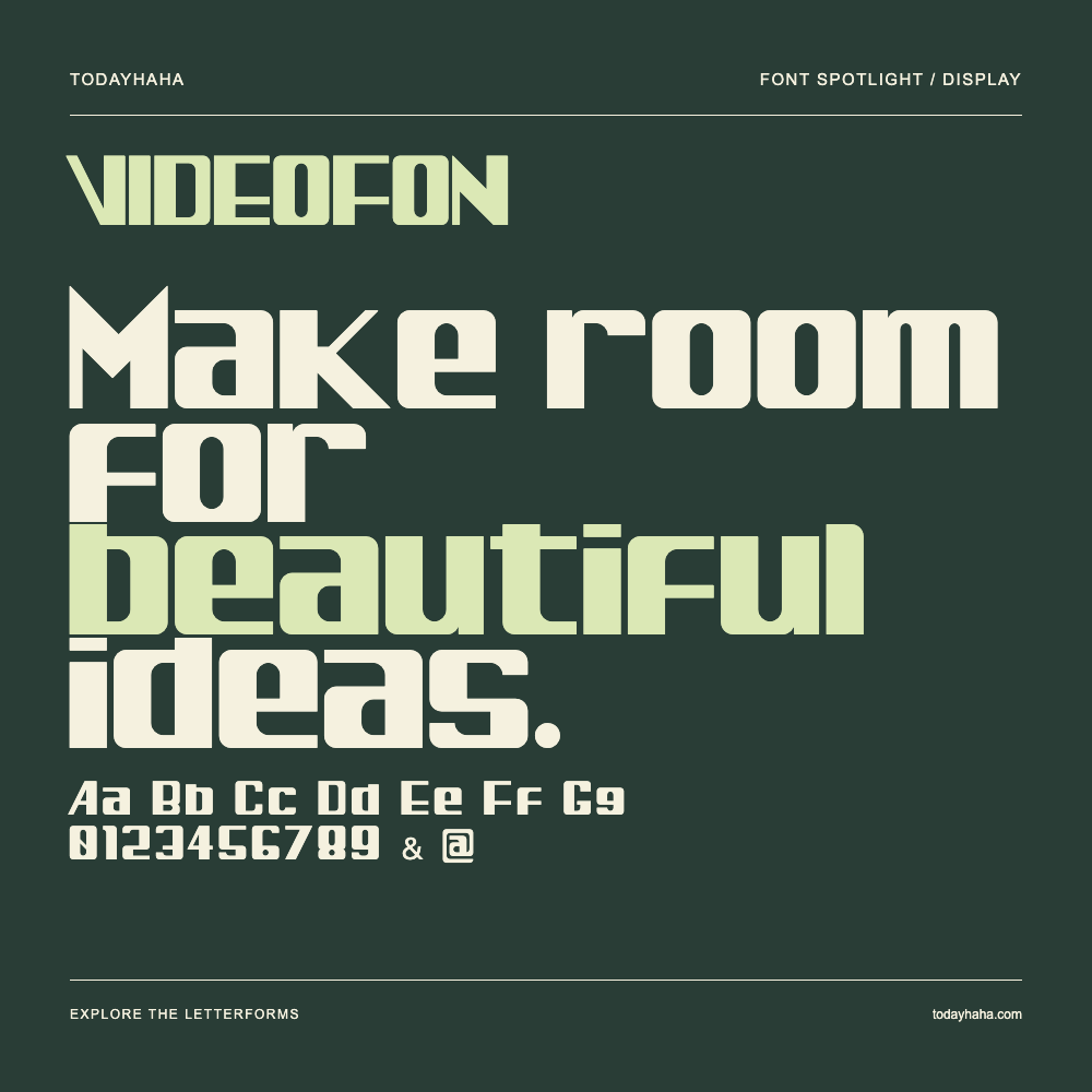 VIDEOFON — Póster tipográfico con texto de muestra