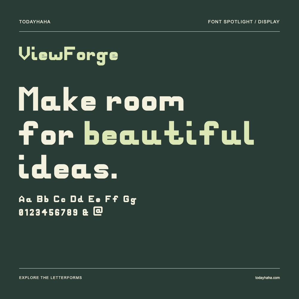 ViewForge — Typografieposter mit Beispieltext