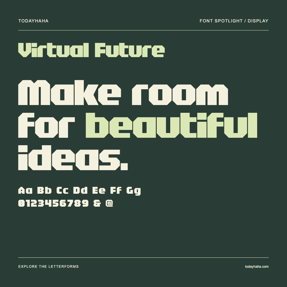 Virtual Future — Typography poster with sample text