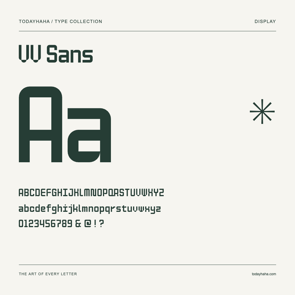 VV Sans — Schriftmuster mit Großbuchstaben, Kleinbuchstaben und Ziffern