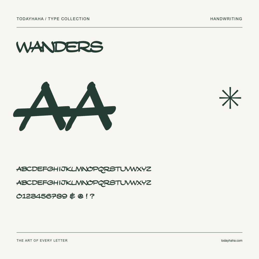 Wanders — Campione con lettere maiuscole, minuscole e numeri