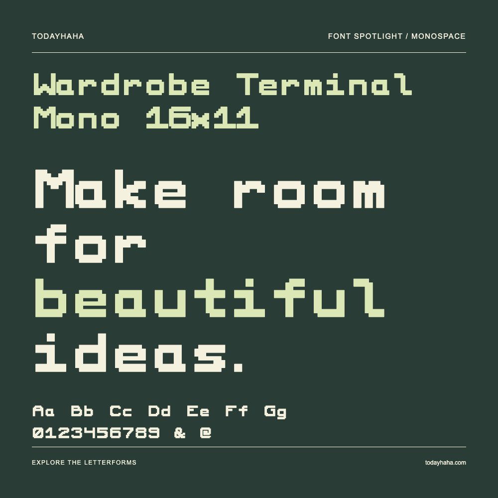 Wardrobe Terminal Mono 16x11 — Typografieposter mit Beispieltext