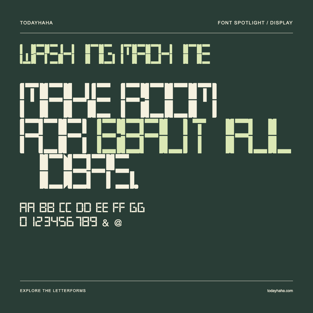 Washing Machine — Affiche typographique avec exemple de texte