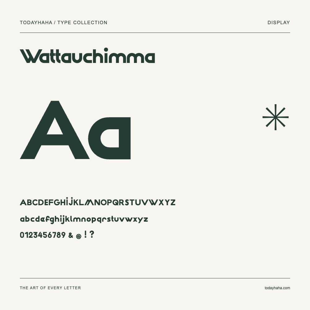 Wattauchimma — Muestra de mayúsculas, minúsculas y números