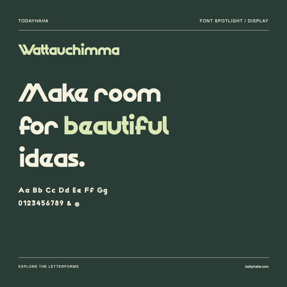 Wattauchimma — Póster tipográfico con texto de muestra