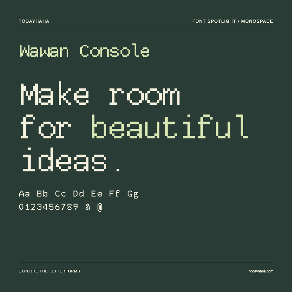 Wawan Console — Typografieposter mit Beispieltext