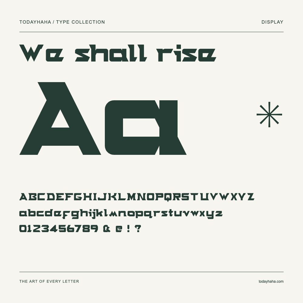 We shall rise — Muestra de mayúsculas, minúsculas y números