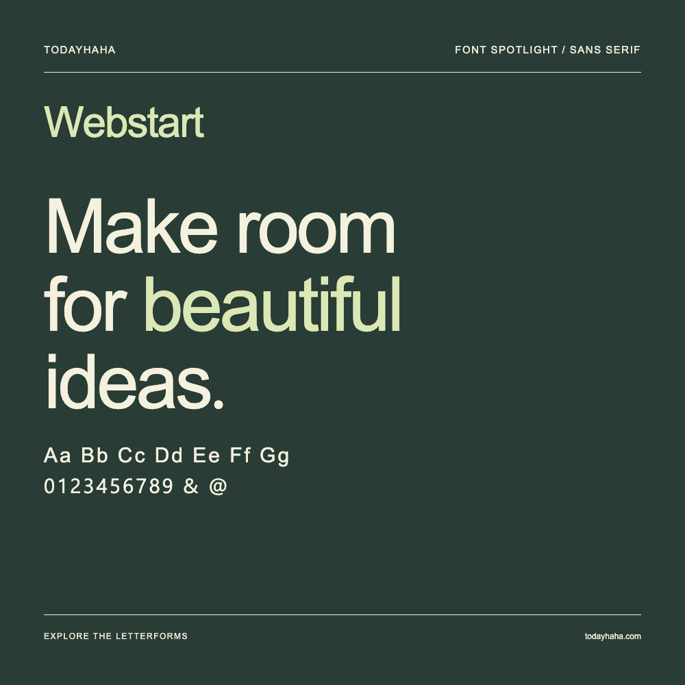 Webstart — Typografieposter mit Beispieltext