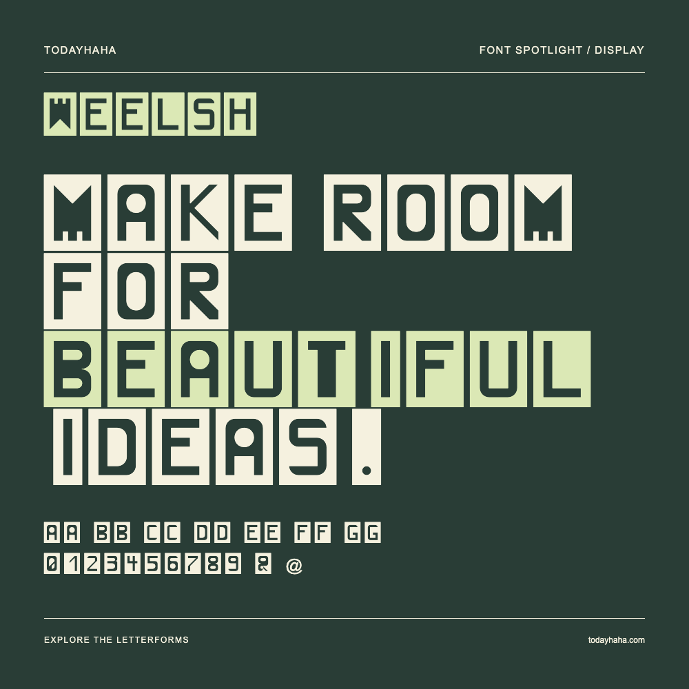 Weelsh — Póster tipográfico con texto de muestra