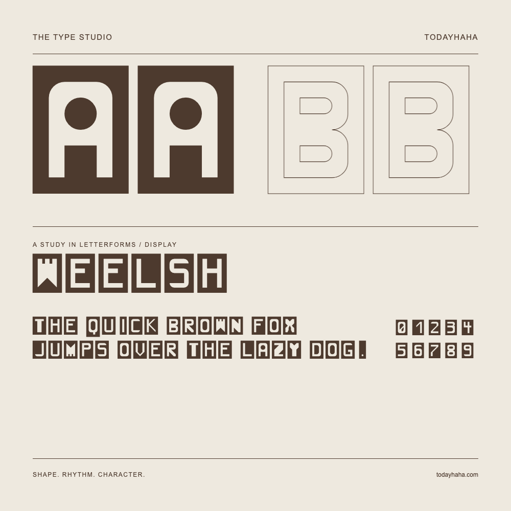 Weelsh — Estudio de letras con una frase y números