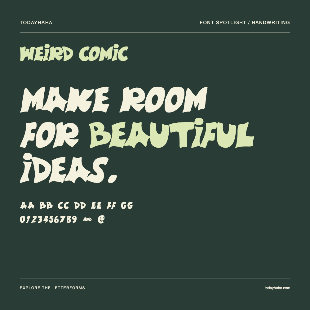 Weird Comic — Affiche typographique avec exemple de texte