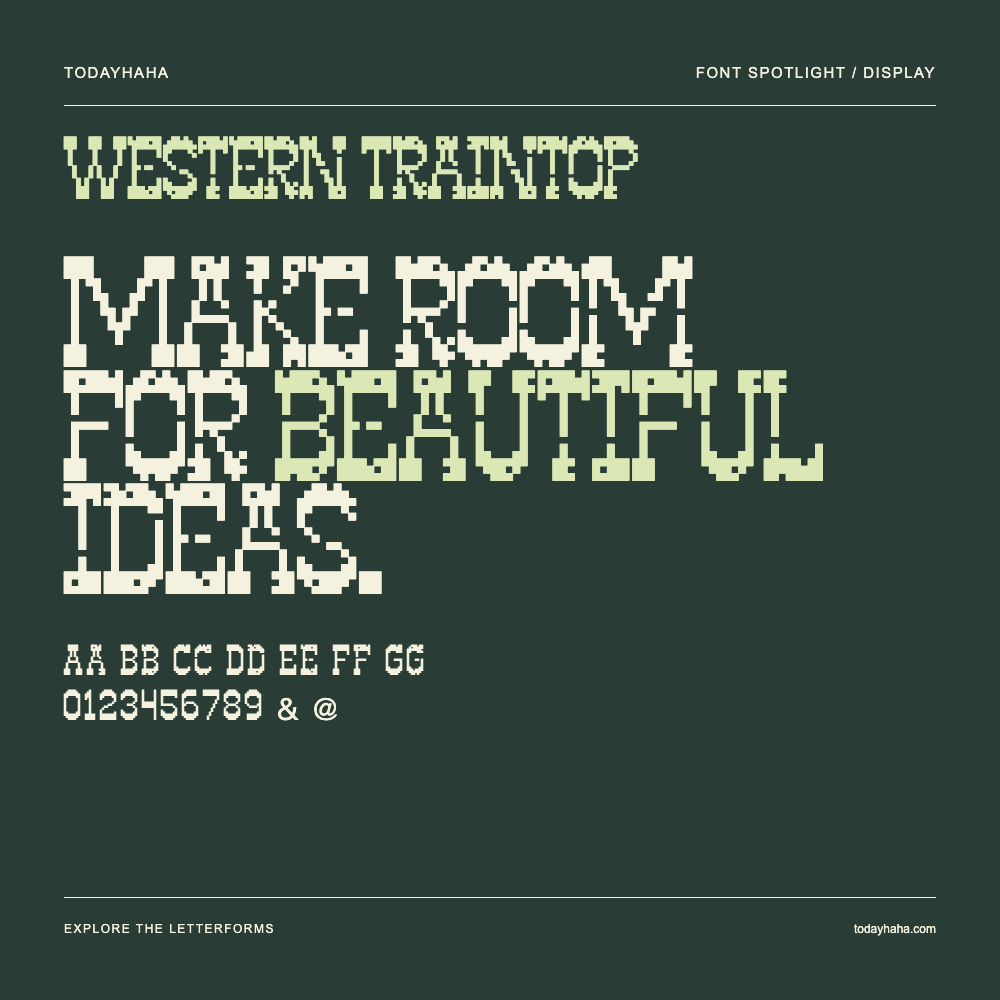 Western Traintop — Póster tipográfico con texto de muestra