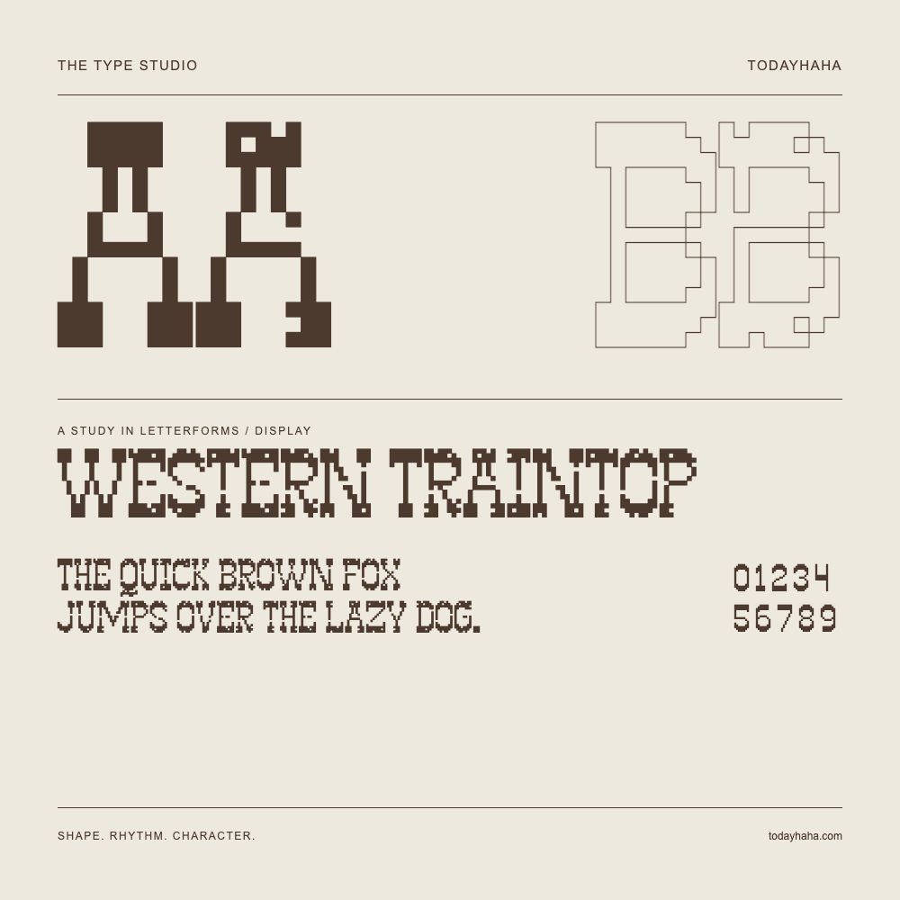 Western Traintop — Estudio de letras con una frase y números