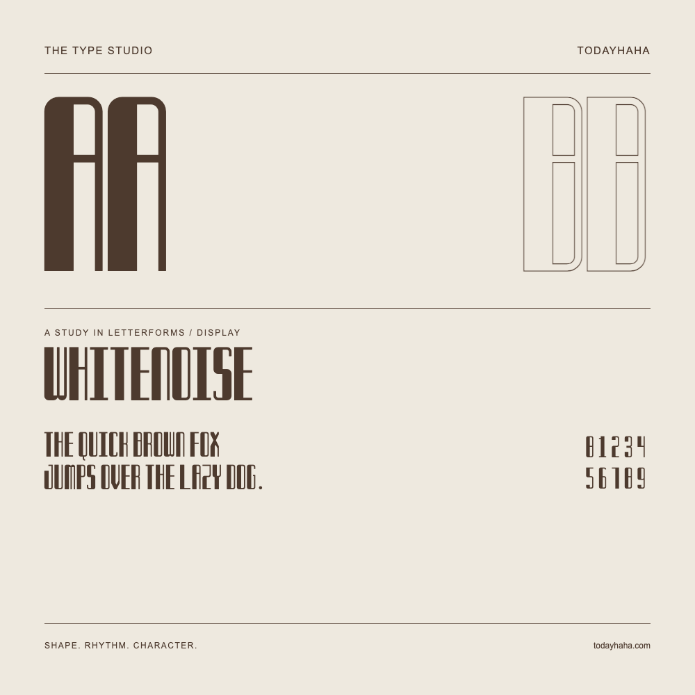 whitenoise — Studio delle lettere con frase e numeri