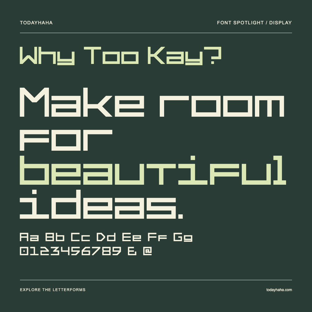Why Too Kay? — Typography poster with sample text