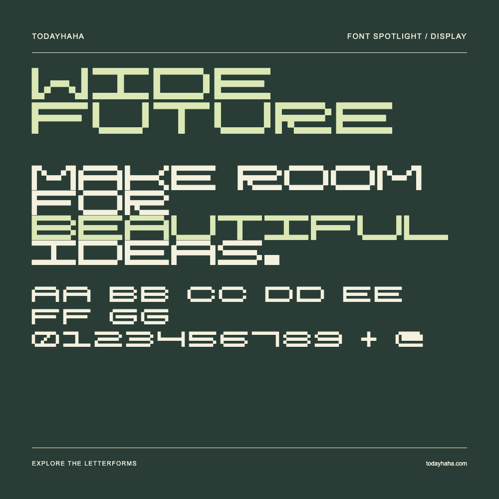 WIDE FUTURE — Typografieposter mit Beispieltext