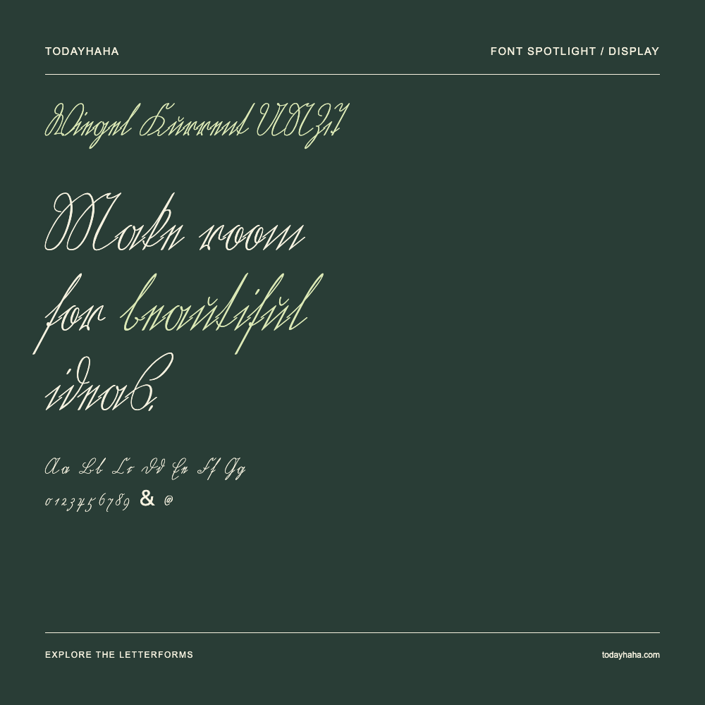Wiegel Kurrent UNZ1T — Typografieposter mit Beispieltext