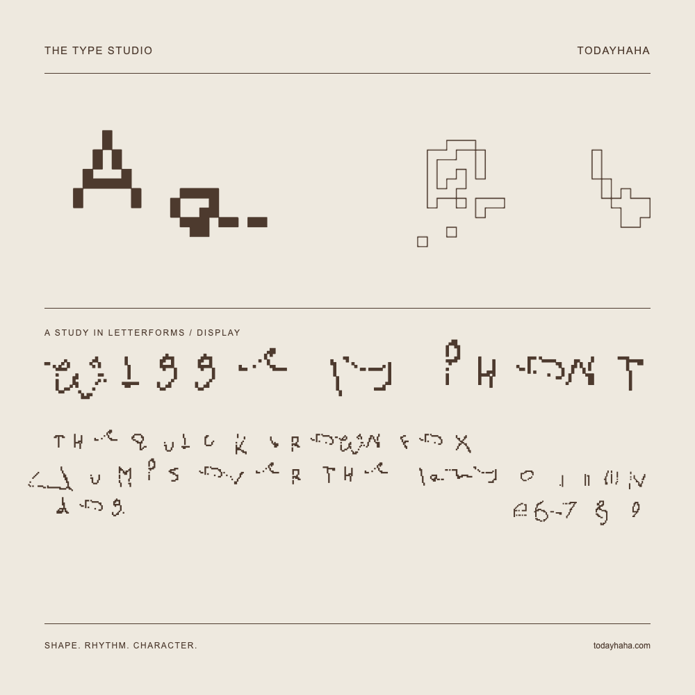 wiggely phont — Studio delle lettere con frase e numeri
