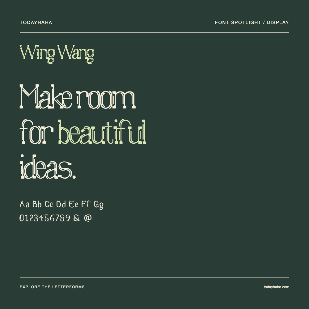 Wing Wang — Poster tipografico con testo di esempio