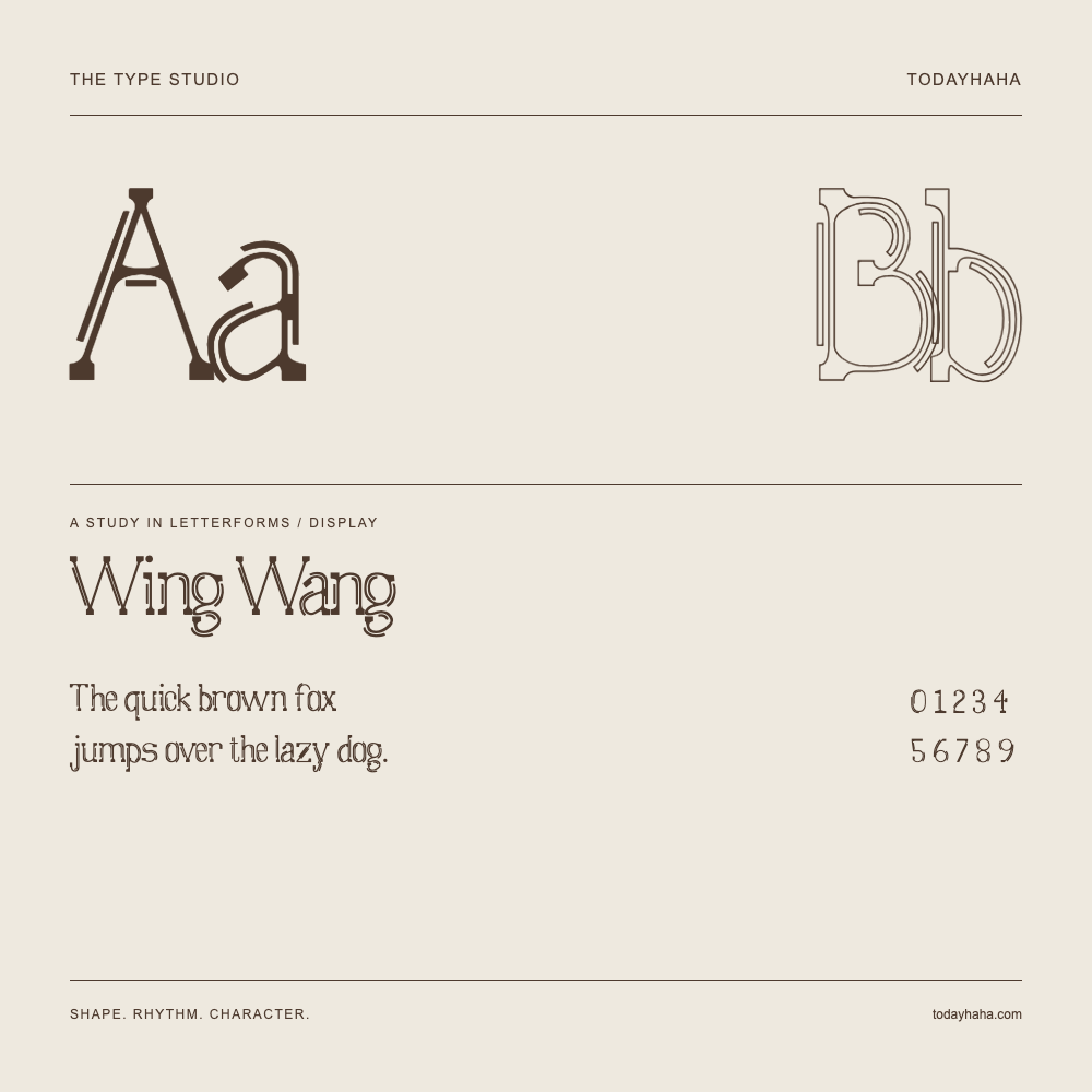 Wing Wang — Studio delle lettere con frase e numeri