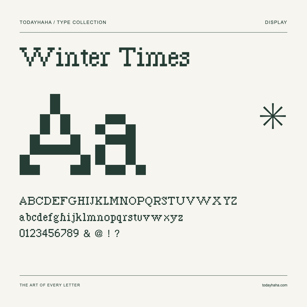 Winter Times — Schriftmuster mit Großbuchstaben, Kleinbuchstaben und Ziffern