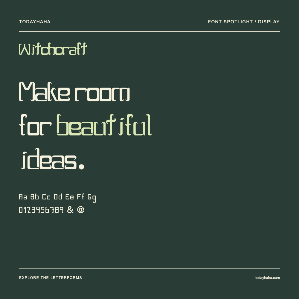 Witchcraft — Typografieposter mit Beispieltext