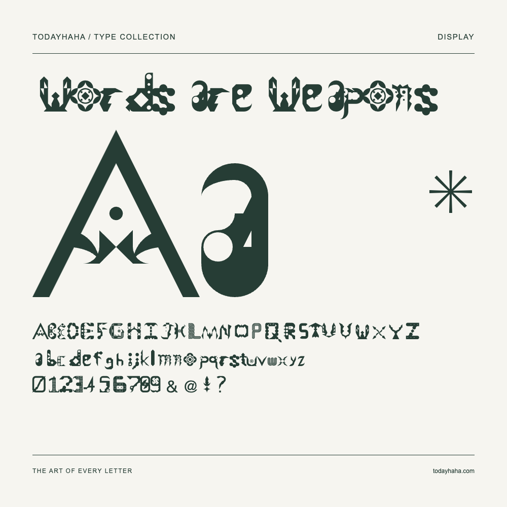 Words are Weapons — Campione con lettere maiuscole, minuscole e numeri