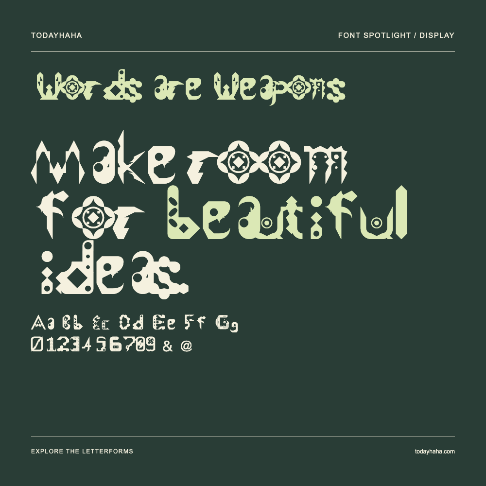 Words are Weapons — Poster tipografico con testo di esempio