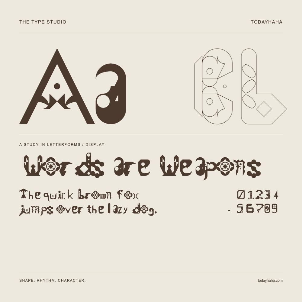 Words are Weapons — Studio delle lettere con frase e numeri