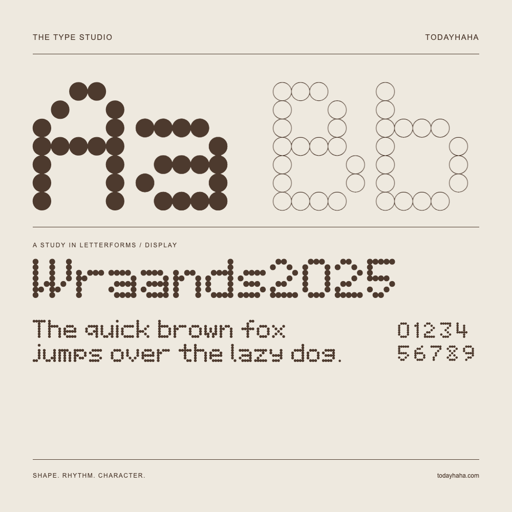 Wraands2025 — Letterform study with sample sentence and numbers