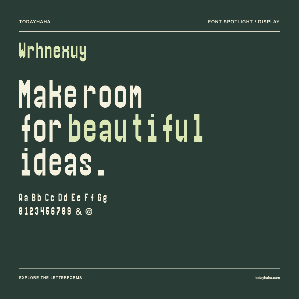 Wrhnexuy — Póster tipográfico con texto de muestra