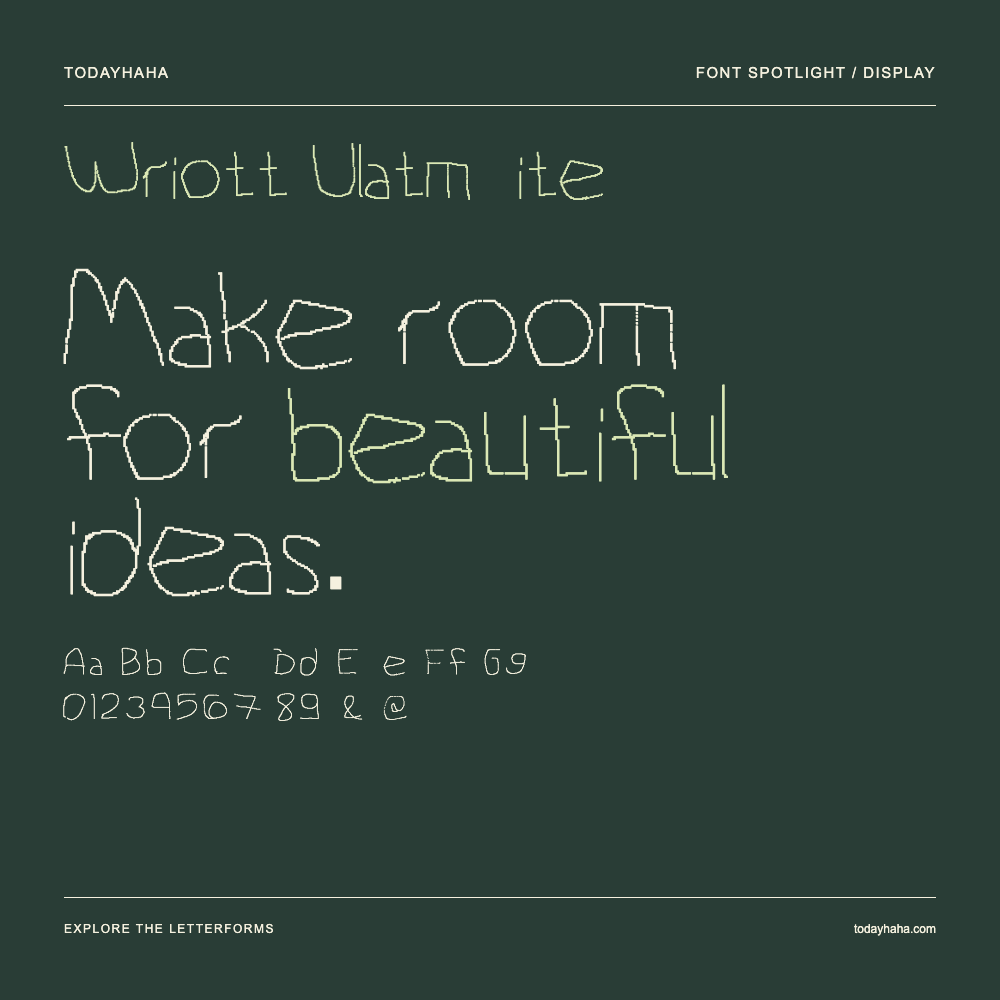 Wriott Ulatmite — Typography poster with sample text