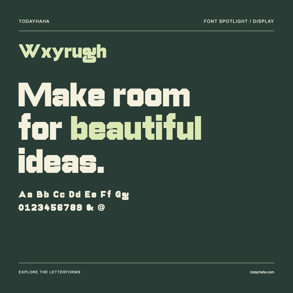Wxyrugh — Póster tipográfico con texto de muestra