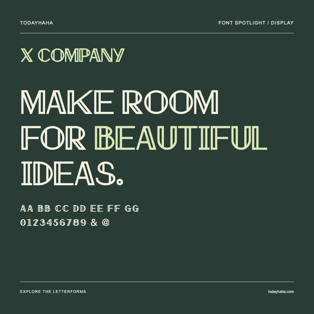X Company — Affiche typographique avec exemple de texte