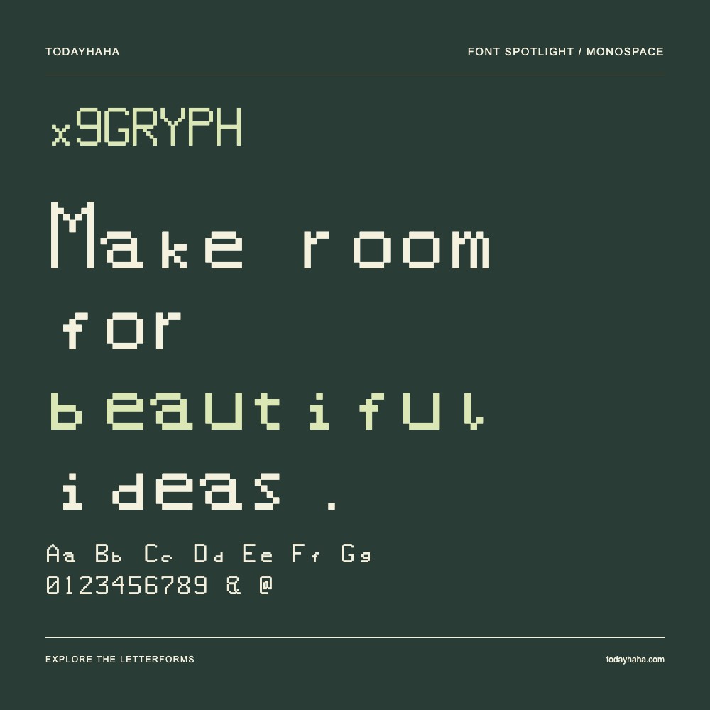 x9GRYPH — Poster tipografico con testo di esempio