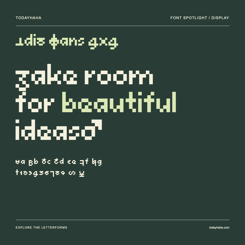Xdi8 Sans 4x4 — Typography poster with sample text