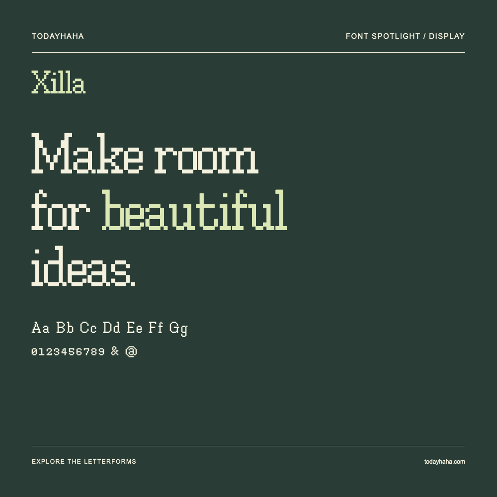 Xilla — 字体排版海报：示例文字