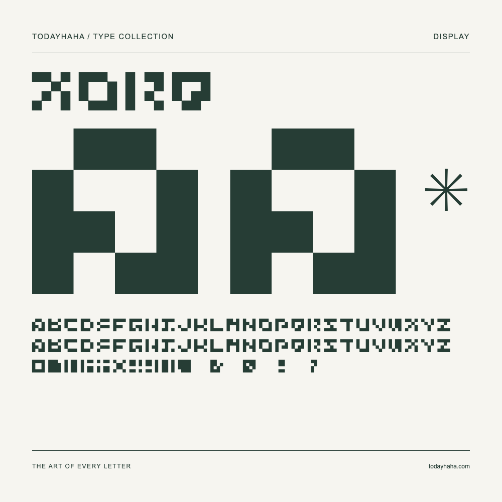 xorq — Schriftmuster mit Großbuchstaben, Kleinbuchstaben und Ziffern