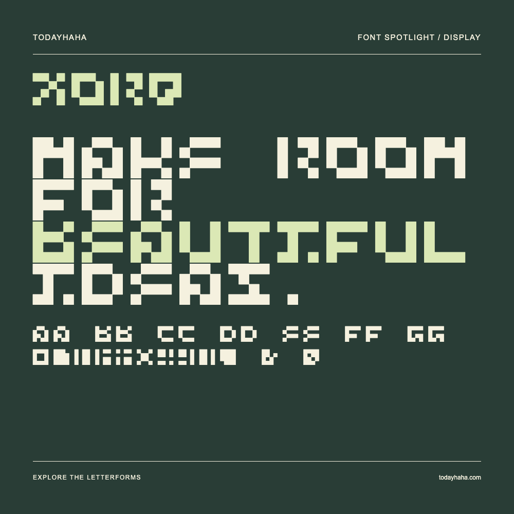 xorq — Typografieposter mit Beispieltext