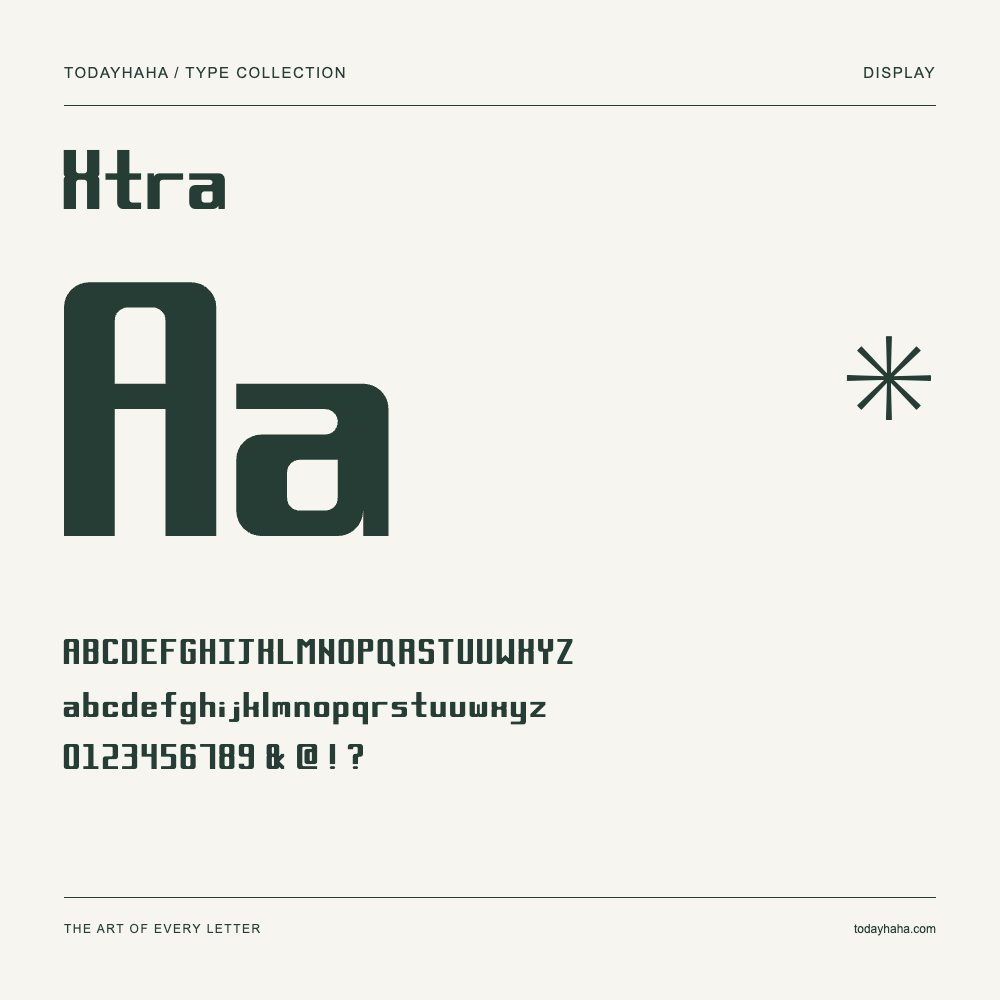 Xtra — Schriftmuster mit Großbuchstaben, Kleinbuchstaben und Ziffern