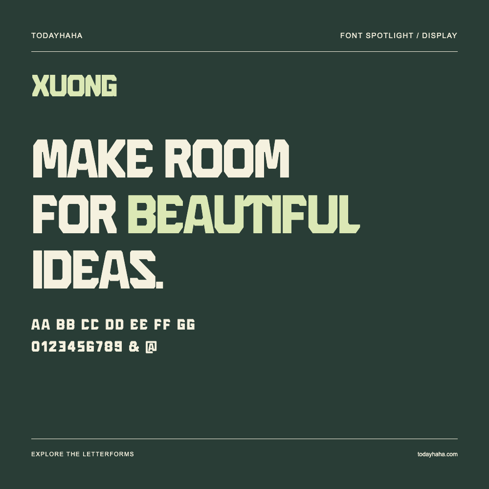 Xuong — Poster tipografico con testo di esempio