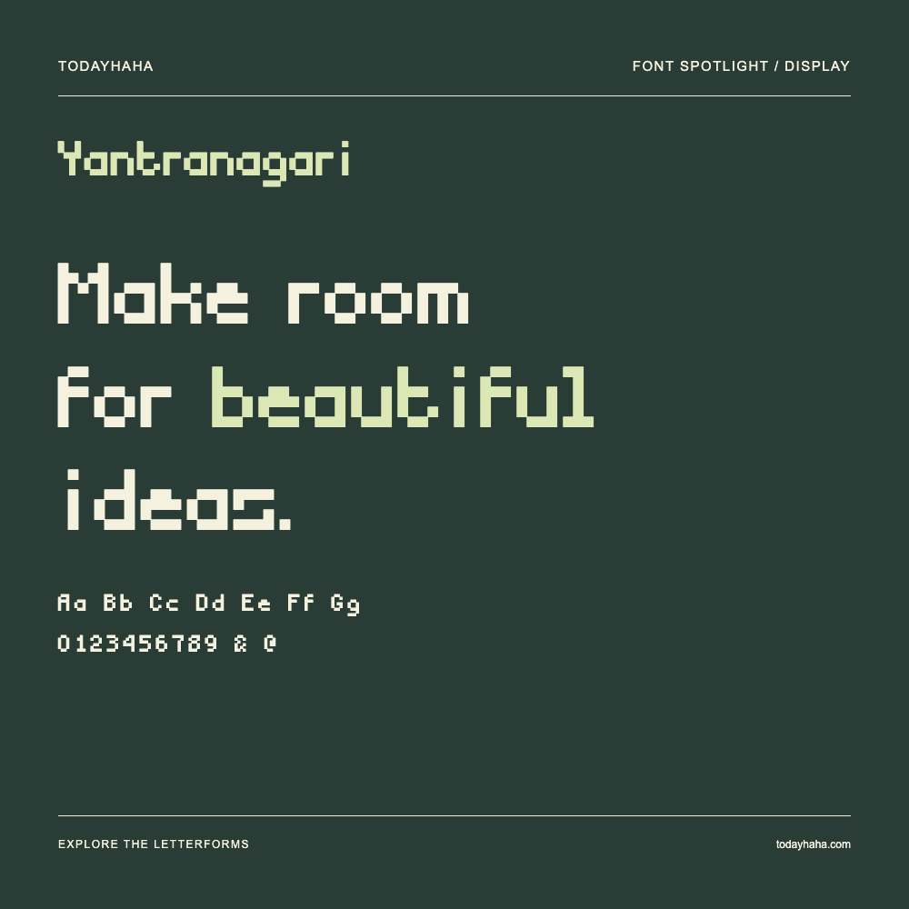 Yantranagari — Affiche typographique avec exemple de texte