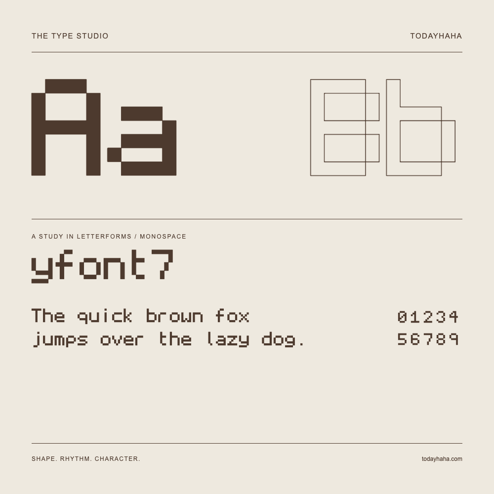 yfont7 — 字形展示：示例句子与数字