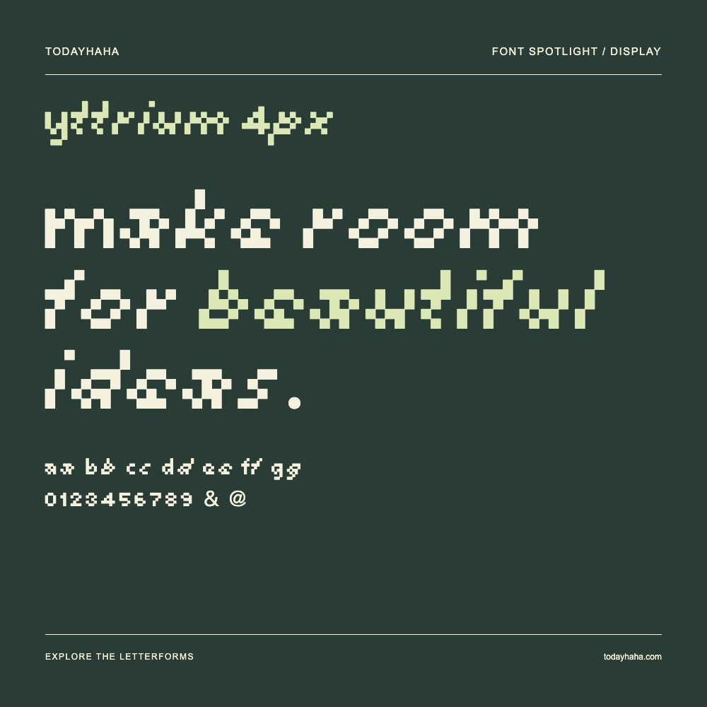 Yttrium 4px — Typografieposter mit Beispieltext