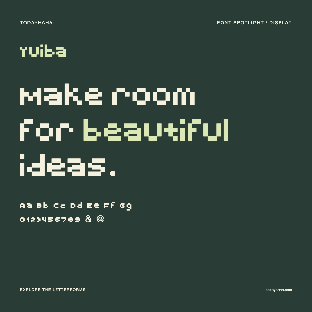 Yuiba — Typografieposter mit Beispieltext