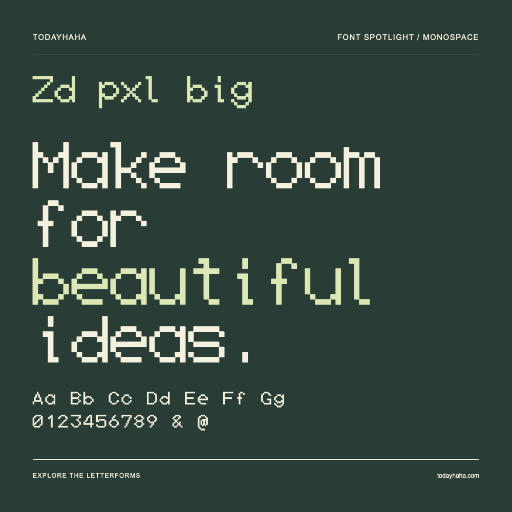 Zd pxl big — Affiche typographique avec exemple de texte