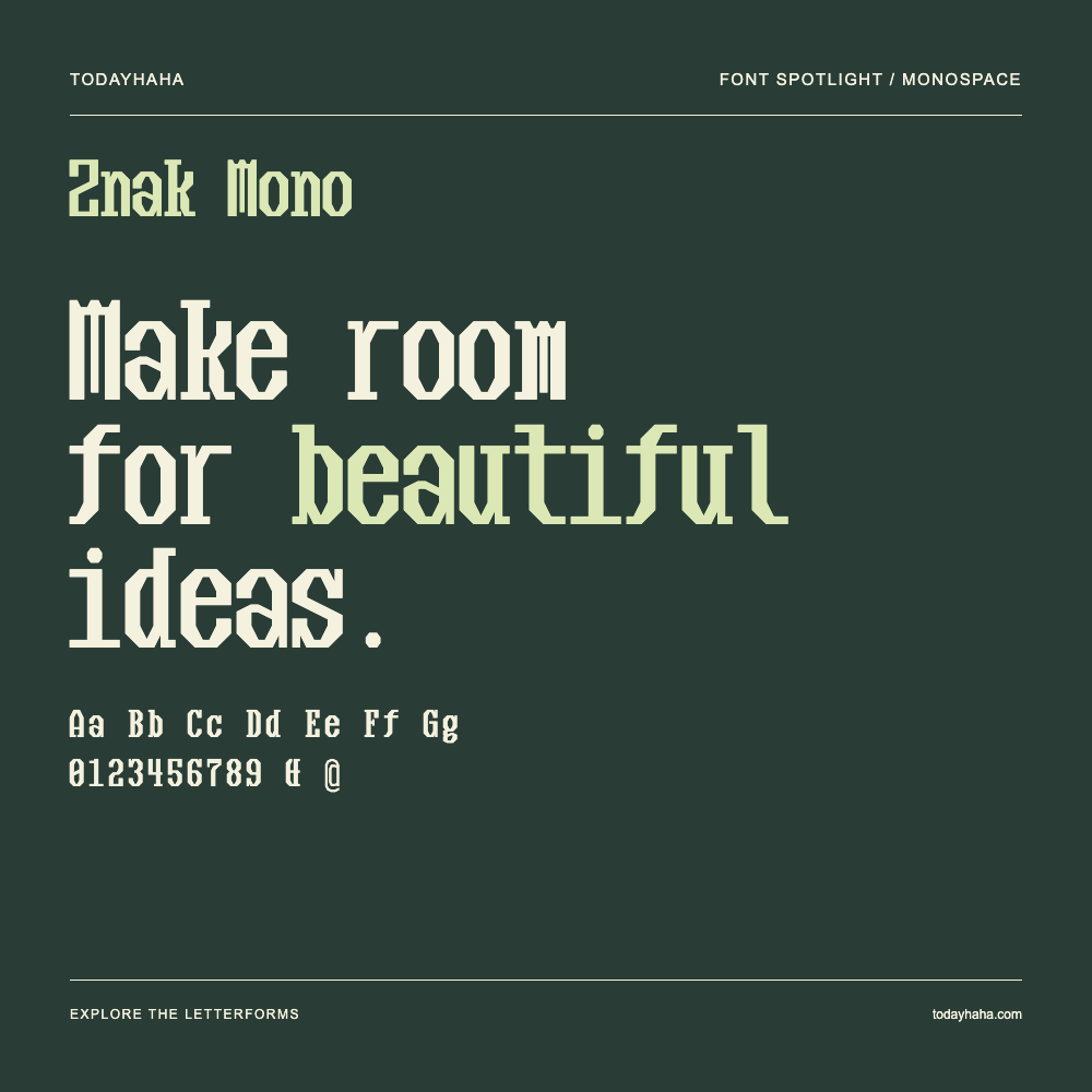 Znak Mono — Typography poster with sample text