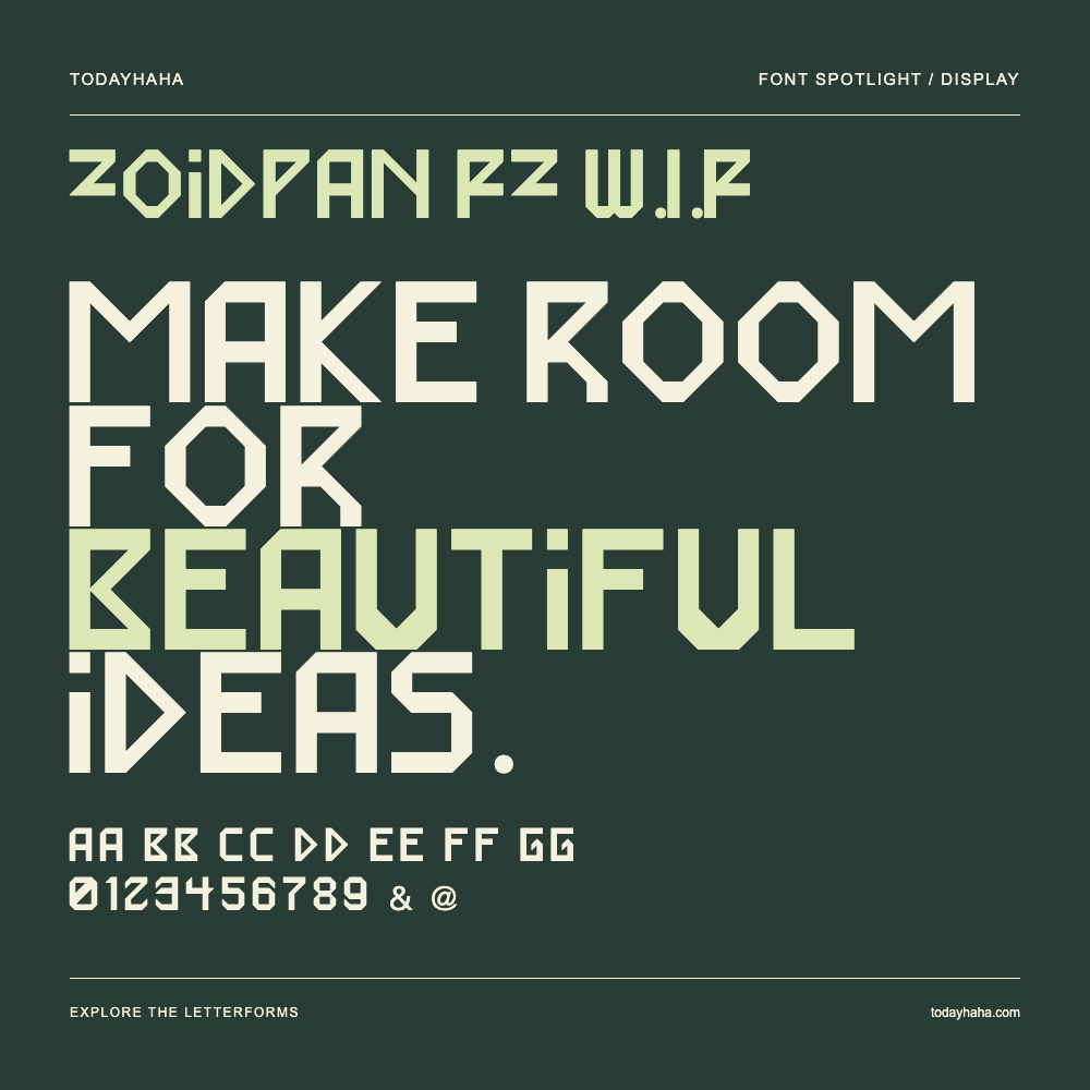 Zoidpan PZ W.I.P — Typography poster with sample text