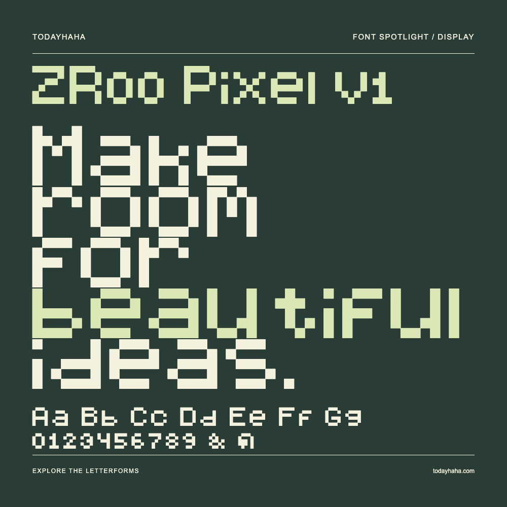 ZR00 Pixel v1 — Póster tipográfico con texto de muestra